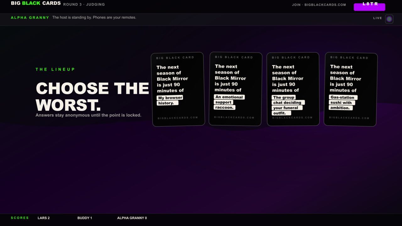 Big Black Cards: Judging round: point harder
