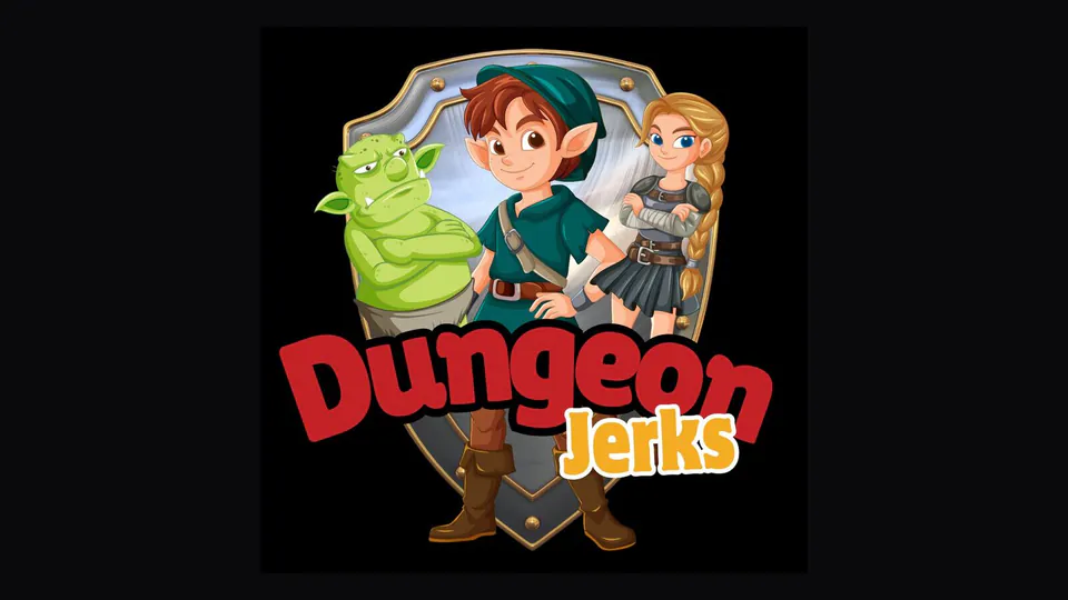 Dungeon Jerks: Cast key art: goblin, elf, braid, attitude