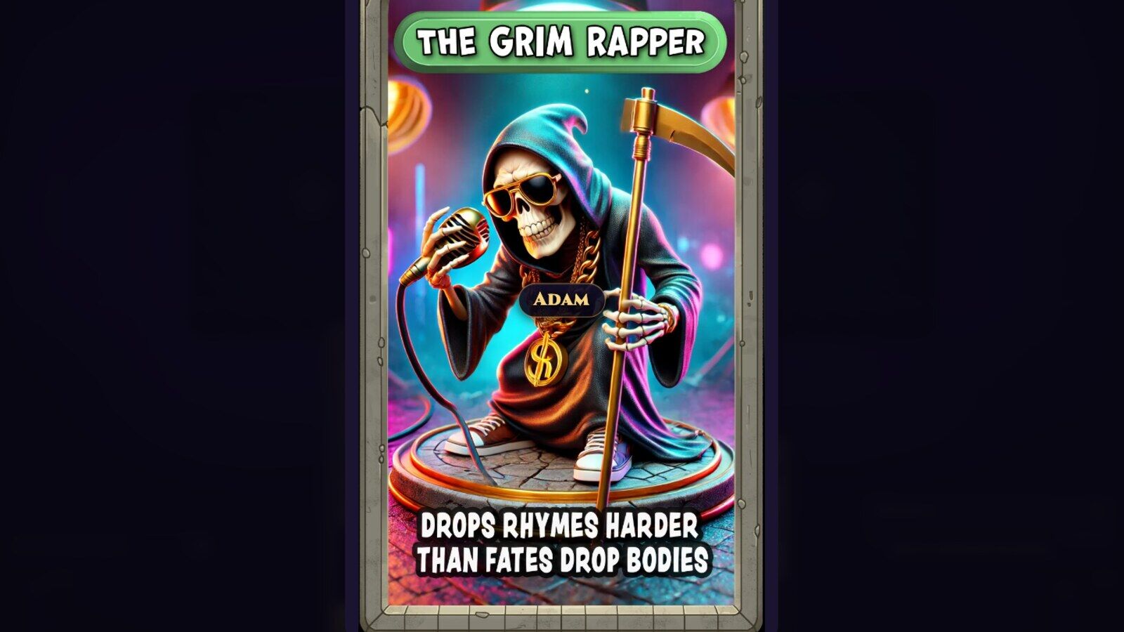 Dungeon Jerks: In-game reveal: The Grim Rapper drops a verse