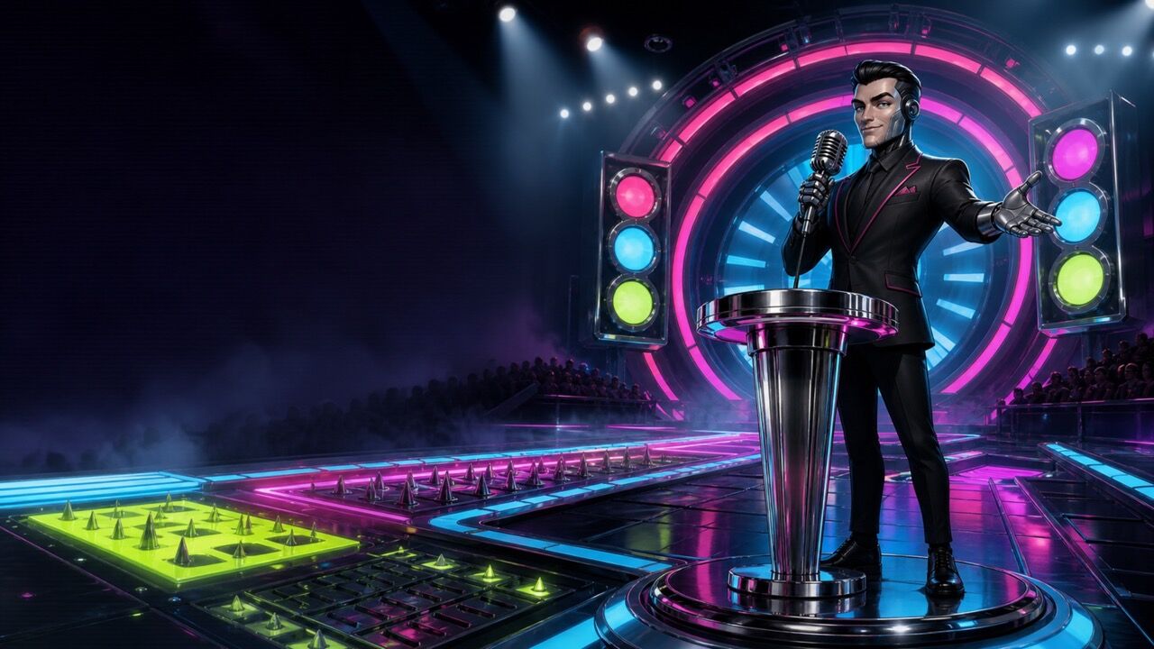 Make Enemies: Fire TV backdrop: stage lights, empty seats